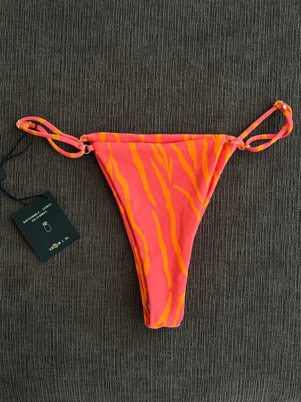 SKATIE S Harli Bottom in Mauna Loa - Pink & Orange Tiger Bikini Bottom